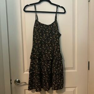 Black Floral Sundress Tierred Cottagcore Fairycore